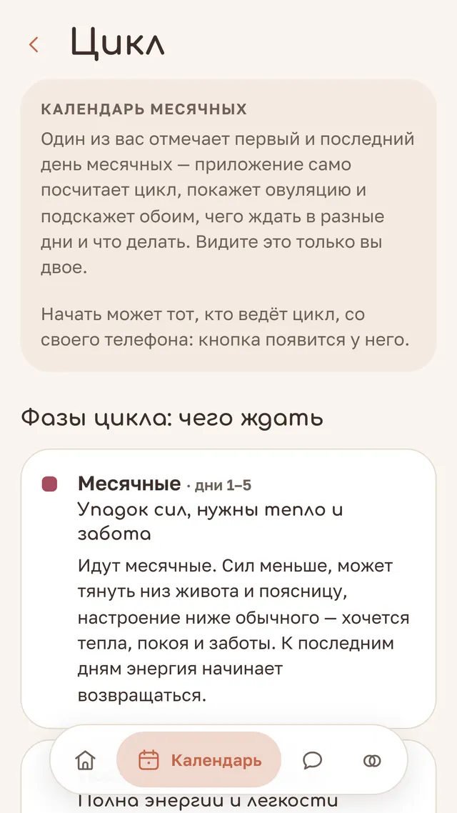 Календарь цикла